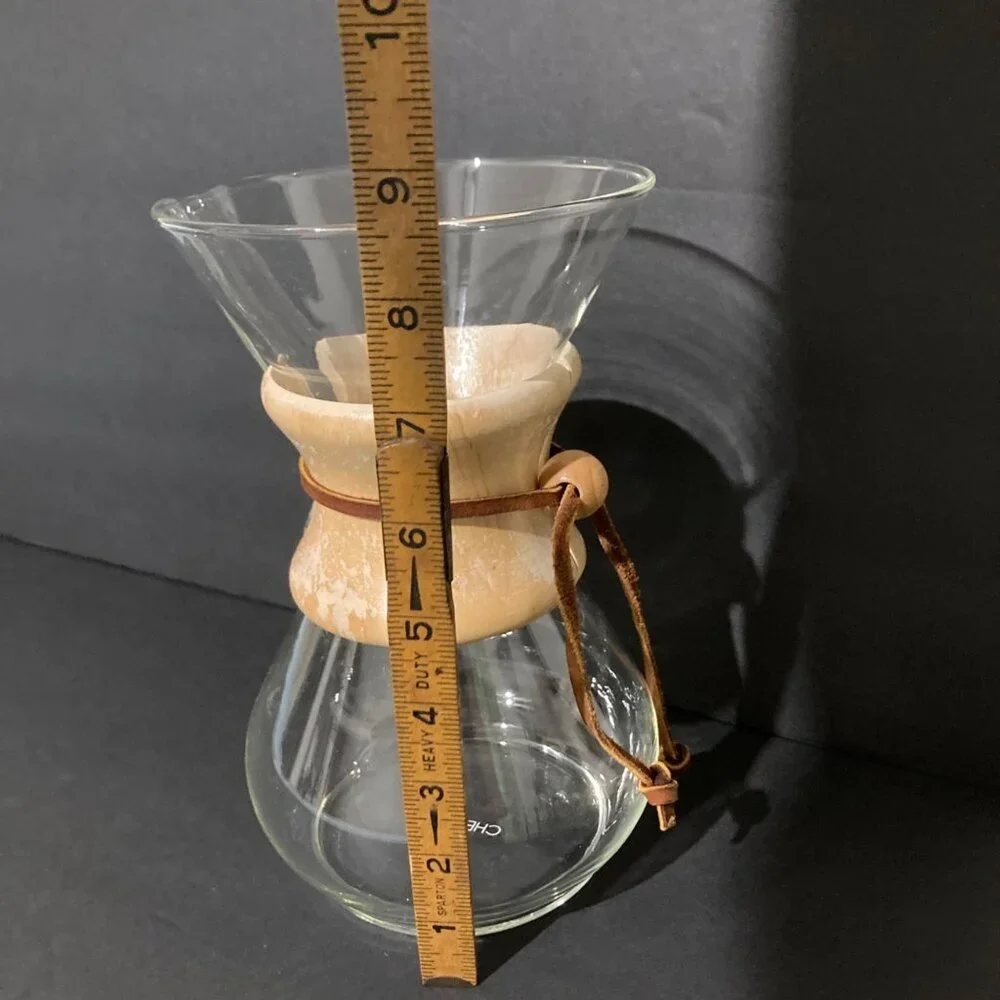 Vintage 1970s Chemex Pour Over Coffee Maker Glass And Wood